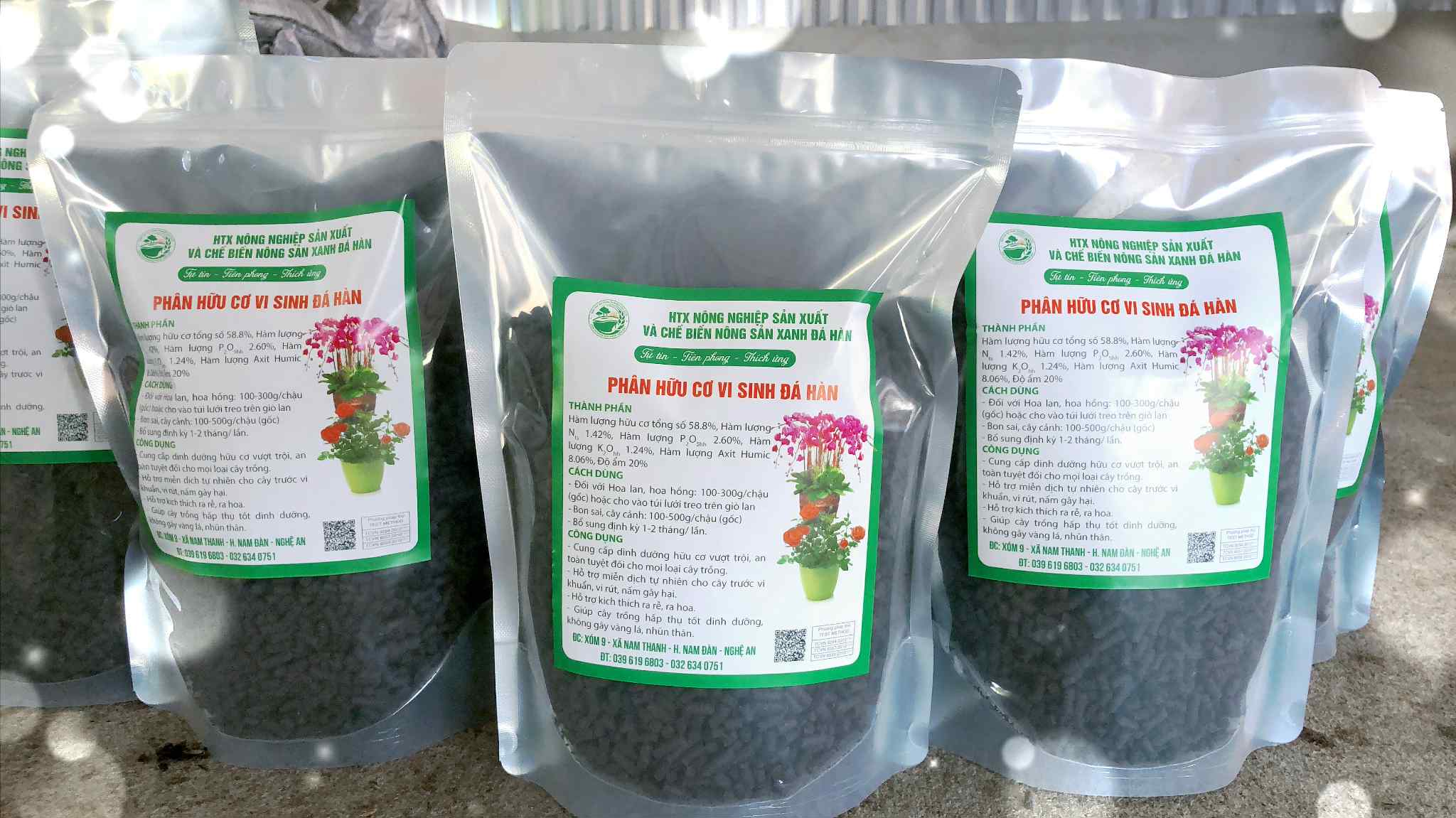 Phân hữu cơ vi sinh Đá Hàn dạng viên nén bao 2kg